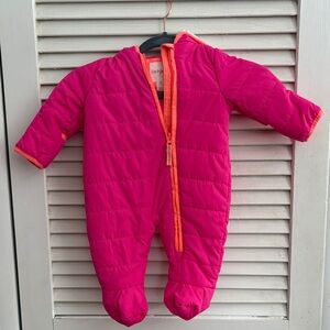 Cat & Jack Pink and Orange Puffer Snowsuit
